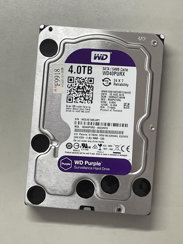 WD 紫標 WD40PURX 4T 4TB 5400轉 64MB 監控型 監視器 故障 瑕疵 報帳 硬碟 露天市集 全台最大的網路購物市集