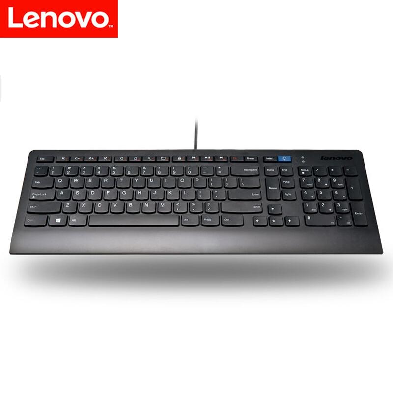 現貨熱賣聯想（Lenovo） 巧克力鍵盤2209U KU-0989靜音臺式防水有線鍵盤USB筆記 黑色