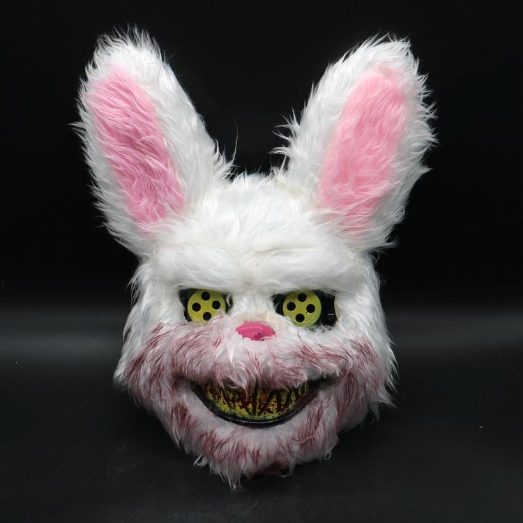新品熱賣抖音同款兔子面具男女cos血腥毛絨化妝舞會成人派對可愛動物頭套