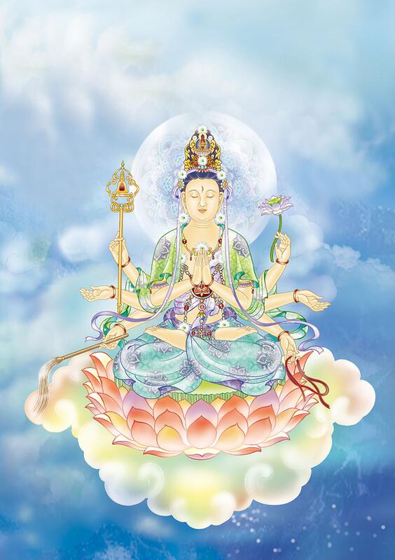 不空羂索觀音畫像相紙塑封觀音菩薩佛像畫觀世音相框擺臺| 露天市