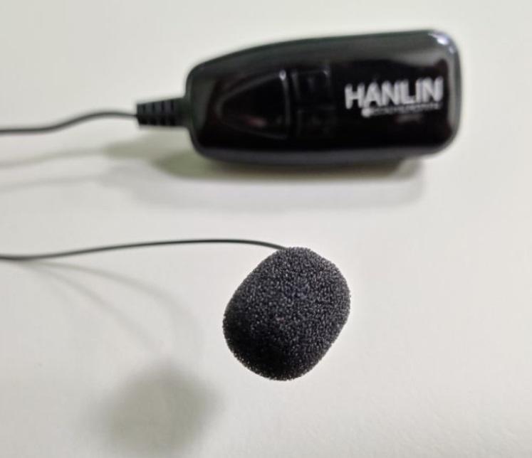 [ 實裝圖 ] 迷你麥克風套 可用於 HANLIN-2C 2.4MIC  教學隱形雙耳掛 2.4G 麥克風