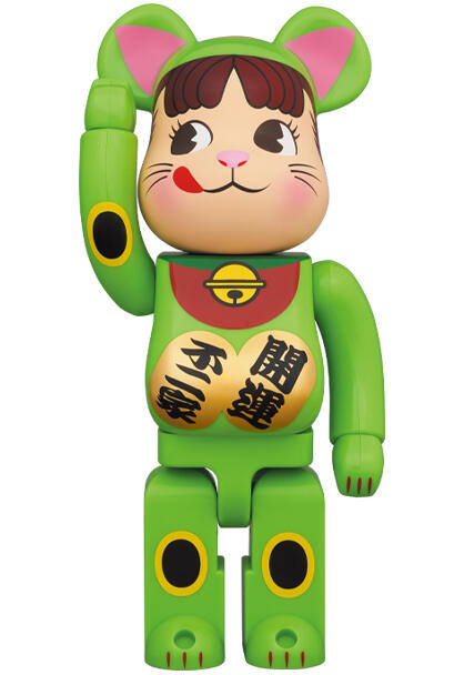 日版Bearbrick BE@RBRICK 招財貓不二家熒光綠400% 100% | 露天市集| 全