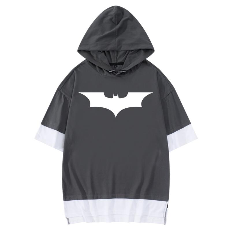 蝙蝠俠小丑連帽短袖男夏季新款潮流原宿風潮牌嘻哈情侶裝T恤衣服