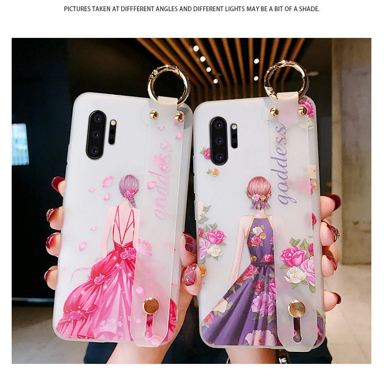 【萌萌噠】三星 Galaxy Note10 Note10＋ 背影女孩腕帶系列 可支架 手腕帶 全包防摔軟殼 手機殼