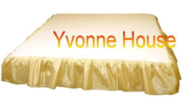 ==YvH==Bedskirt Sheer 珍珠紗下床裙 金色 3.5x6.2尺 單人 玻璃紗雙層浪漫百摺 台灣製
