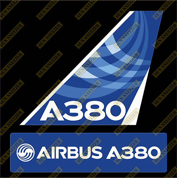 AIRBUS 空中巴士 A380 Logo 出廠塗裝 垂直尾翼 防水貼紙 尺寸上63x86mm 下 23x90mm