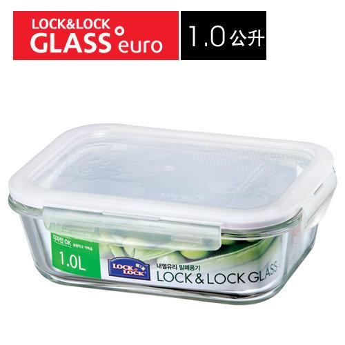 (玫瑰ROSE984019賣場)LOCK&LOCK樂扣玻璃密封保鮮盒(LLG445)1000ml~耐熱400度.電鍋.烤