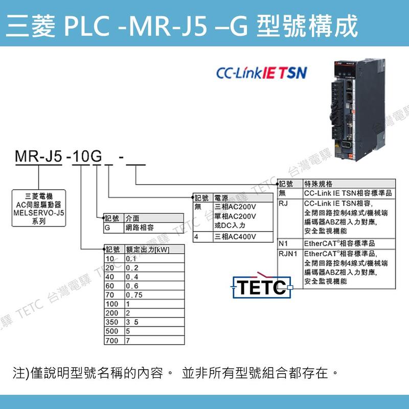 三菱伺服器MR-J5系列AC伺服驅動器MR-J5-G_ (網路通訊型) 保固一年