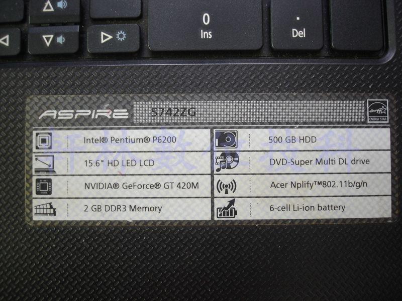 【軒林數位科技】 ACER 5742ZG 零件機拆賣 鍵盤 面板 網卡 風扇 喇叭 屏線 外殼 #W007