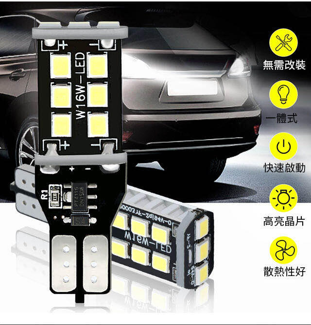 {Mdh} Canbus T15 倒車燈 W16W T15 2835 15SMD Camry PRIUS