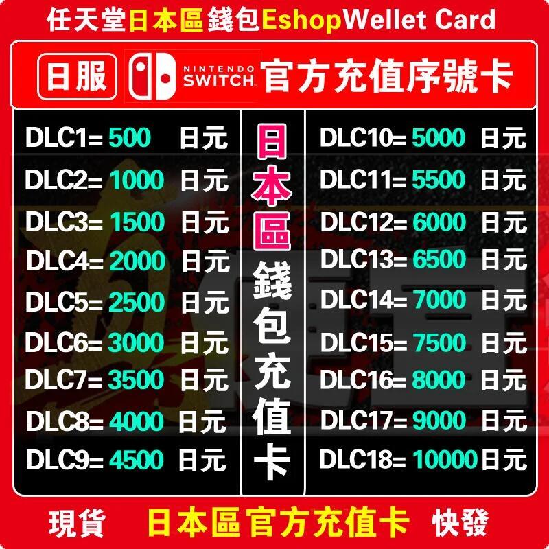 [真便宜無雙]NS任天堂eshop日本日服Switch充值點數卡500/1000/3000/5000/10000日區