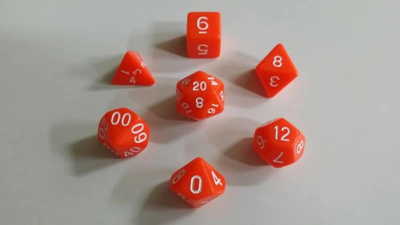 【雙子星】7顆骰子(一套) 橘色 適用 MTG 指揮官2018 MTGC18 M20 