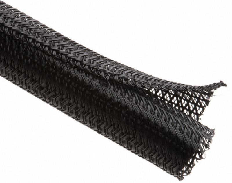 1公尺-美國Techflex F6N1.00BK (25.4mm) 捲繞式包覆編織套管(隔離網/編織網) 黑色