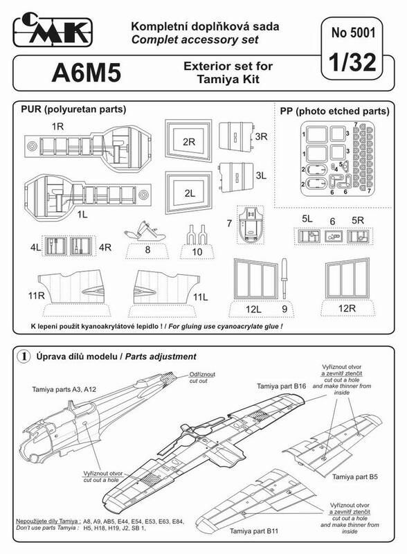 [HobbyTaipei] CMK 5001 1/32 零戰52型外觀改套組 for TAMIYA Kit