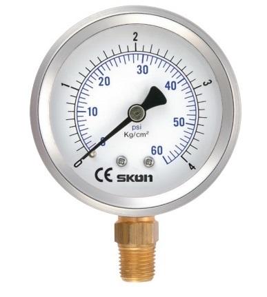 【超級油品】2.5英吋直立式充油壓力錶壓力計壓力表0~400KG/PSI接頭1/4PT可用於高壓力負載及具震動的環境