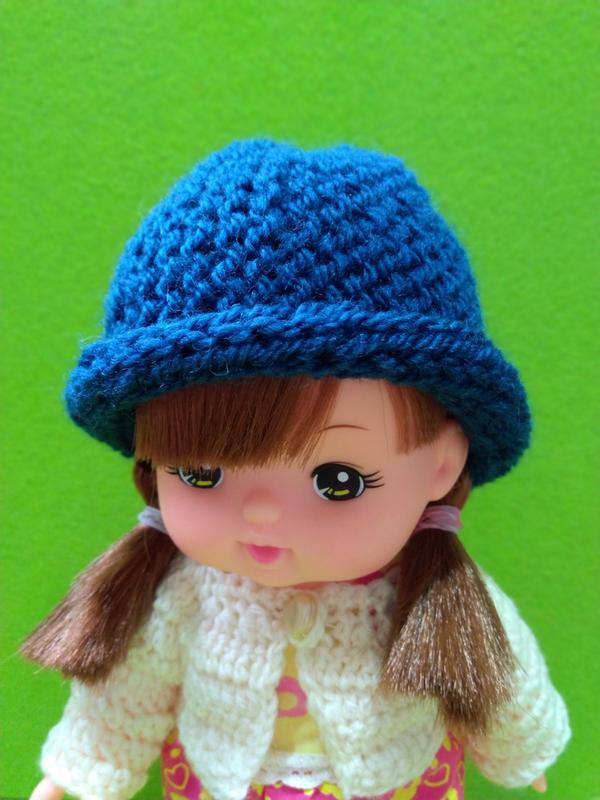 【小美樂】自製全手工衣飾配件(不含娃娃)~~高貴素雅深藍捲帽