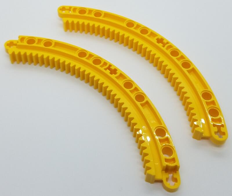 一套2個零件 24121 黃色齒條 圓 彎 樂高科技 LEGO Technic
