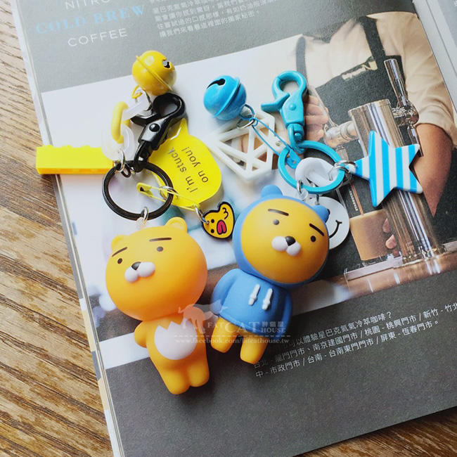 【FAT CAT HOUSE胖貓屋】韓國kakao friends萊恩Ryan公仔鑰匙圈 掛件 吊飾 鑰匙扣 鑰匙串