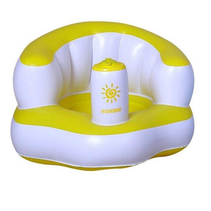 【太陽黃嬰兒充氣沙發】新款嬰兒充氣心形浴凳加厚加寬獨家專利學坐椅凳特價寶寶小沙發【BB】