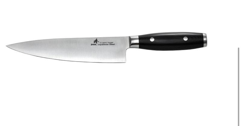 臻品坊 < 臻 高級料理刀具> ~日本進口三合鋼系列~ VG-10 類黑檀木柄牛刀(210mm)