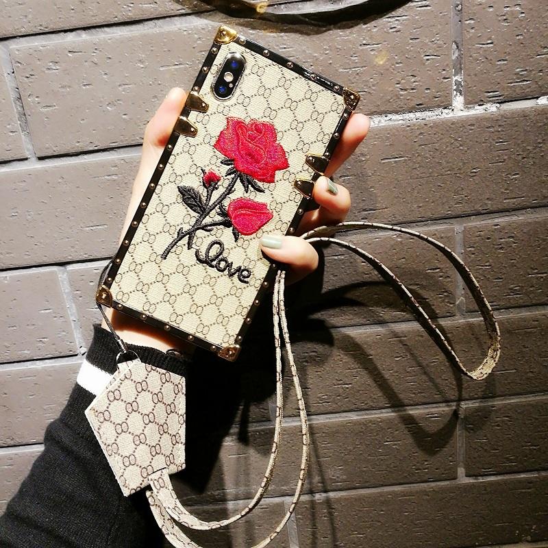 歐美復古奢華 iPhone X 8 7 6 6S PLUS 手機殼 刺繡 玫瑰花 全包 防摔 保護殼 外殼 保護套