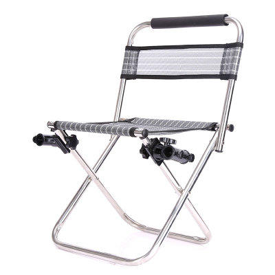 qoo 透氣網面不鏽鋼釣魚椅休閒坐墊輕便垂釣凳