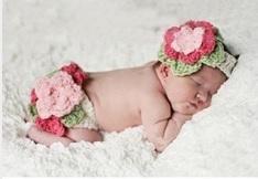 ♥萌妞朵朵♥新生兒寶寶可愛大大花朵造型寶寶攝影服/滿月百天服裝拍照服/毛線帽子/攝影針織服