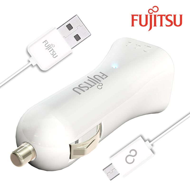 【攝界】現貨 FUJITSU 富士通 3.4A 雙充 USB車用充電器 車充 UC-01 黑/白 附Micro USB線