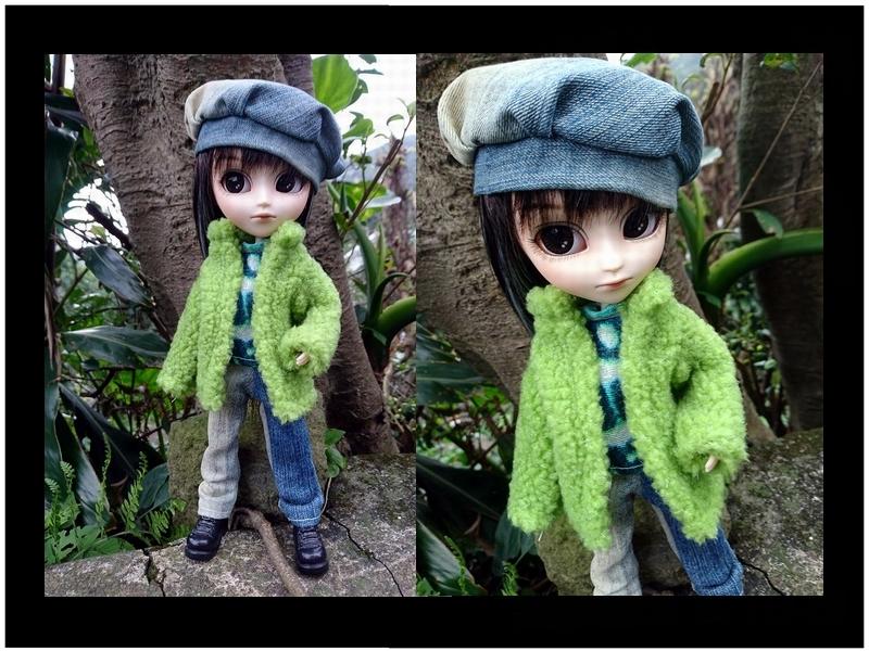 台北里昂玩具設計工作室~OBITSU MOMOKO. Isul.12吋.Pullip ~綠色幽默褲帽套裝