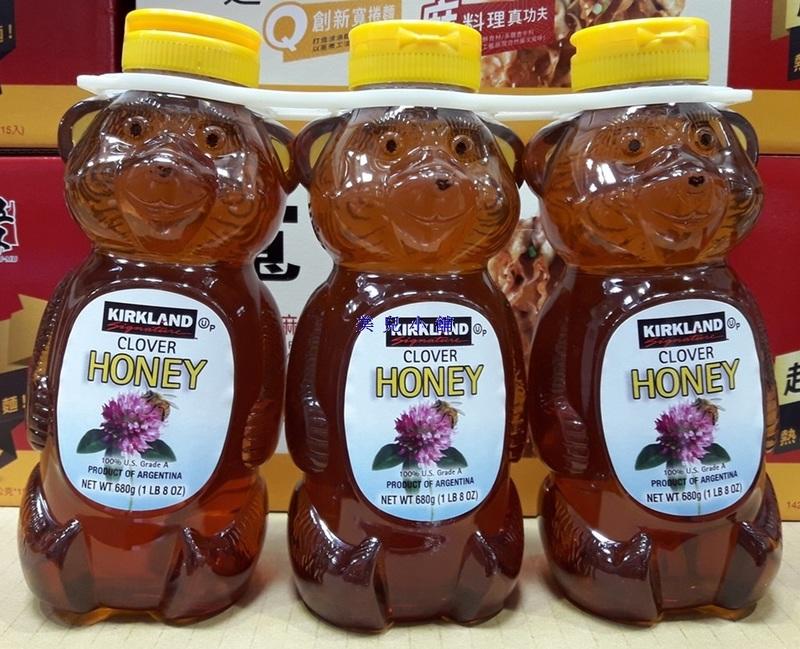 美兒小舖COSTCO好市多代購～KIRKLAND 小熊造型蜂蜜(680gx3瓶)