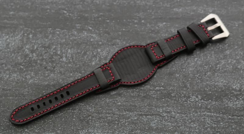 飛行錶的新衣 bund watch strap飛行軍錶風格20mm真皮錶帶hamilton seiko  紅色縫線