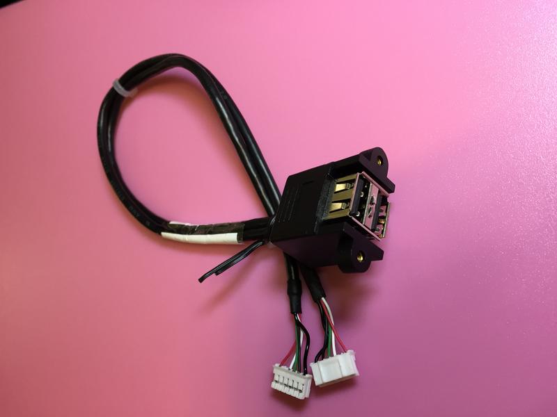 【IF】USB 2.0 cable,2-port,A/F to 6pin(2mm),30cm 傳輸線 內接線 鎖殼式