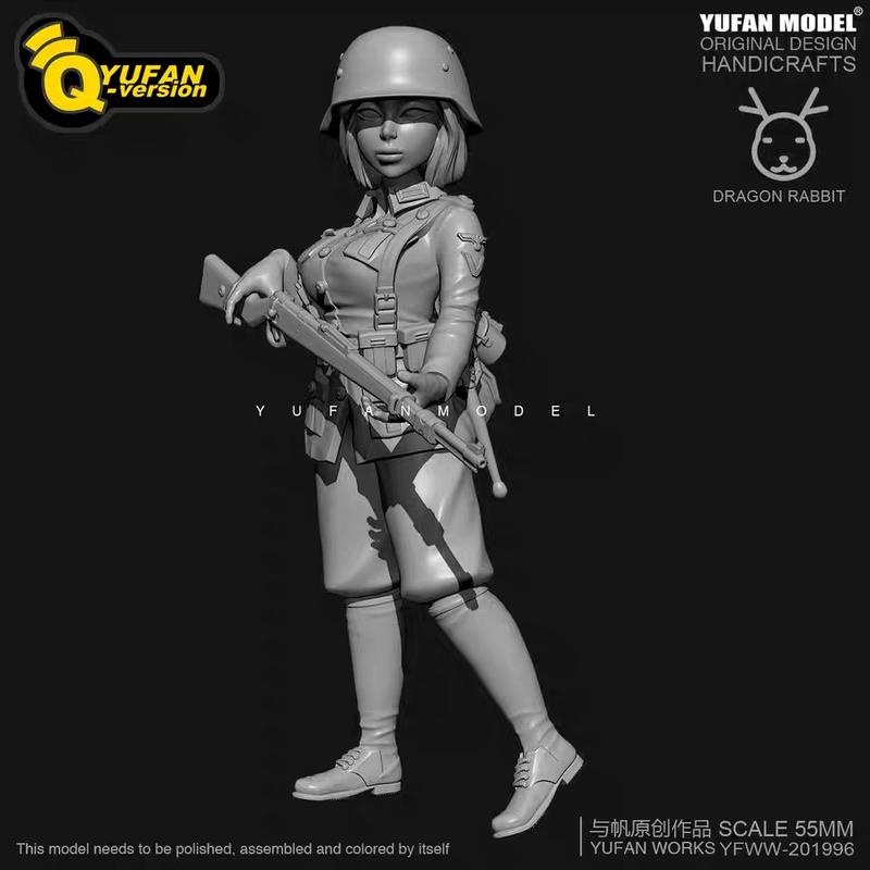 【預訂】YUFAN原創 H55mm Q版 二戰女兵 樹酯人型  YFWW35-2058