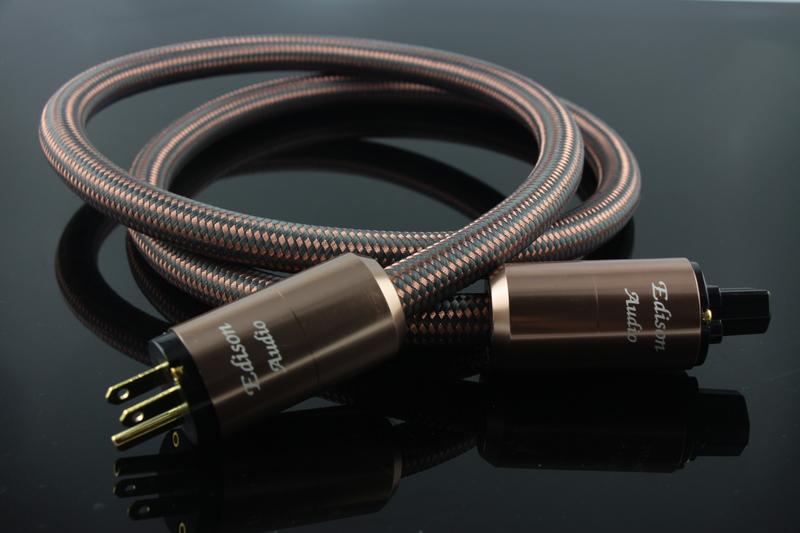 Edison audio   銅編織網+鋁箔雙層隔離， 紫銅鍍金電源線    (1條)