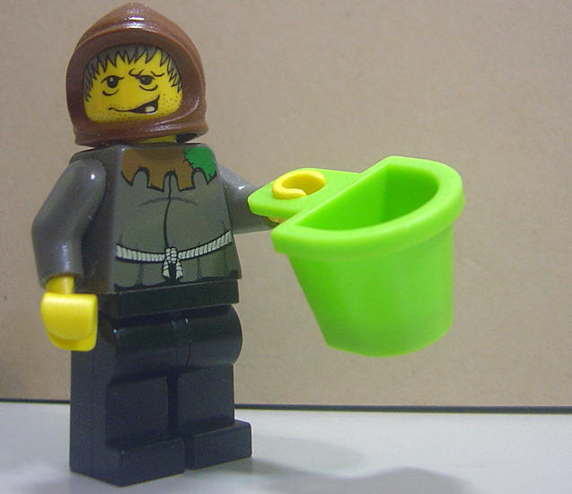 【LEGO樂高】城市城堡系列 :萊姆綠色(Lime)背籃 籃子水槽 洗手台