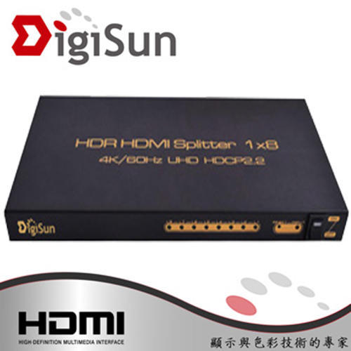 ~幸運小店~DigiSun UH818 4K HDMI 2.0 一進八出影音分配器