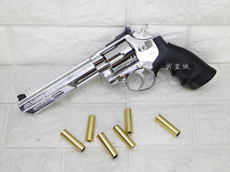台南 武星級 iGUN 6吋 左輪 手槍 瓦斯槍 銀 ( 左輪槍BB槍BB彈玩具槍瓦斯槍空氣槍6寸模型槍城市獵人警用CS