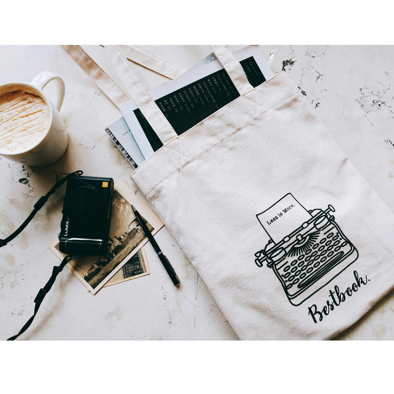 古典打字機厚實帆布包 | 文青風環保購物袋