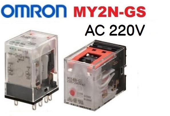 MY2N-GS AC220V (MY2N-J) 歐姆龍OMRON 帶燈繼電器 RELAY + 歐姆龍原廠繼電器座 