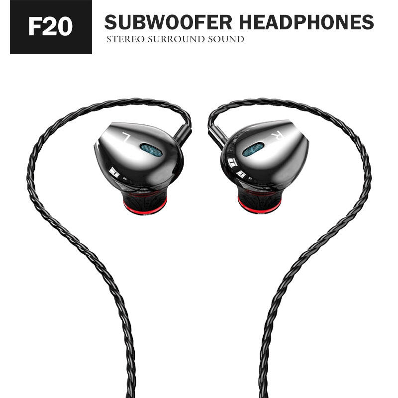 F20超強重低音耳機 3.5mm 帶麥克風 遊戲運動耳機 手機通用 半入耳式耳機 可調音