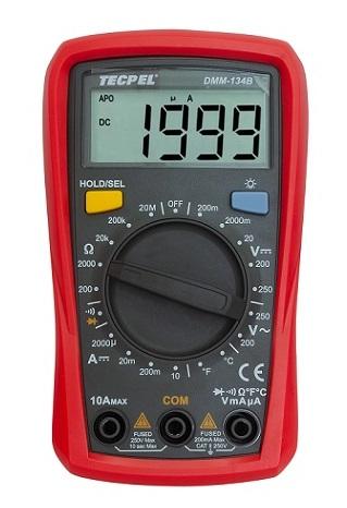 TECPEL泰菱電子 》DMM-134B 掌上型低價三用電表/三用電錶 + 溫度測量 溫度 小電表