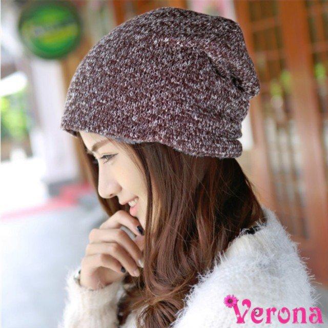【Verona】時尚加厚加絨戶外運動保暖針織堆堆帽