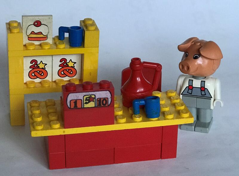 絕版  LEGO 樂高 Fabuland系列 3796  Small Bakery 可愛小豬的蛋糕店