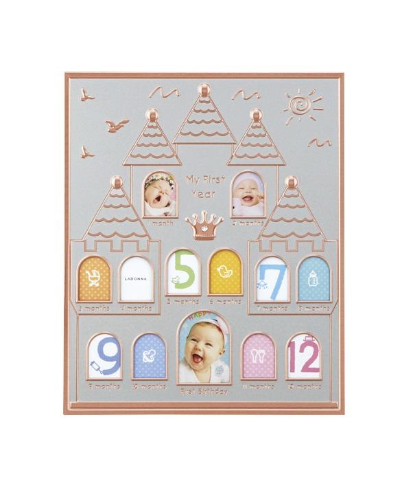 【UZ文具雜貨】日本 LADONNA Baby系列 城堡週歲成長紀錄相框 -玫瑰金(MB85-130)