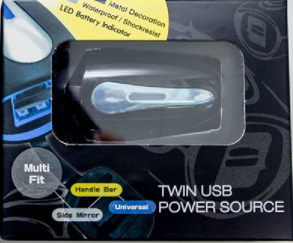TJ TWIN USB 車充 雙USB 全防水 MIT 機車電源供應 3A亮黑版 (歐兜邁機車醫院)