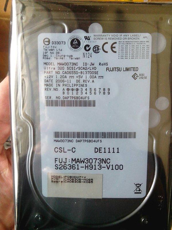 【冠丞3c】現貨 爆新 95成新 靜電袋包裝 富士通 73g Maw3073nc 73g Scsi 35 10k 80pin 伺服器硬碟 