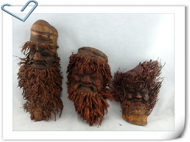【自然屋精品】竹根面具 天然手工竹根雕刻面具 自然原民風竹根雕刻飾品，造型竹根雕刻面具
