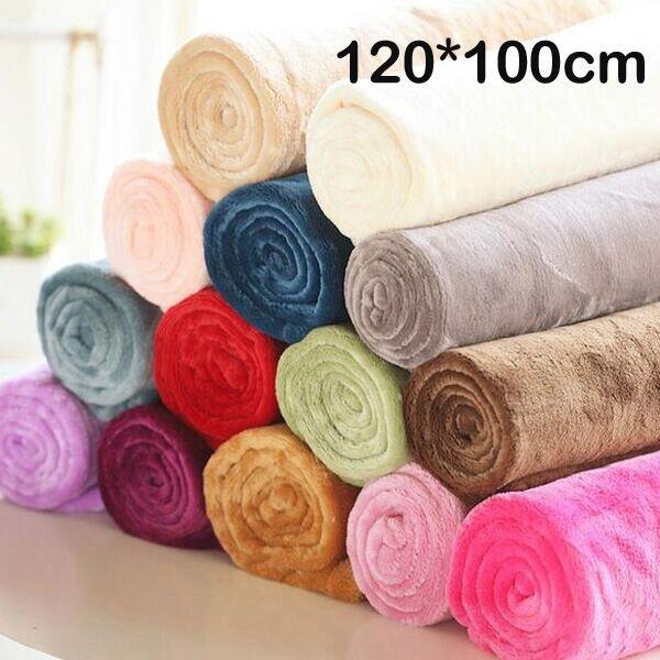 純色保暖法蘭絨毛毯(120*100cm) 大號【JI2437】《Jami》
