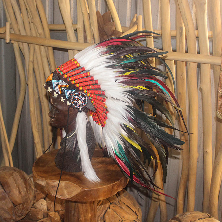 印第安酋長帽 cosplay 羽毛頭飾 酋長帽 印地安 哈雷 派對 萬聖 聖誕 舞會 節慶 Warbonnet-S