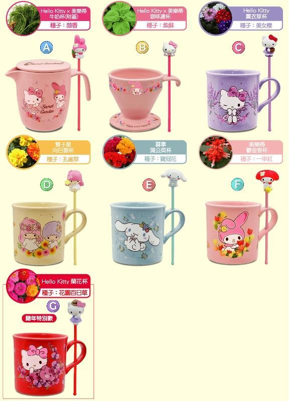 【柴犬部屋】7-11 卡斯柏 麗莎  Gaspard Lisa Hello Kitty 三麗鷗盆栽陶瓷杯組 (單售)